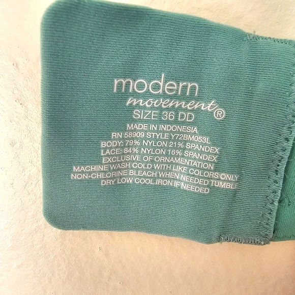 Modern Movement Scalloped Lace Underwire Bra 36DD/36E Full Coverage - Picture 7 of 8